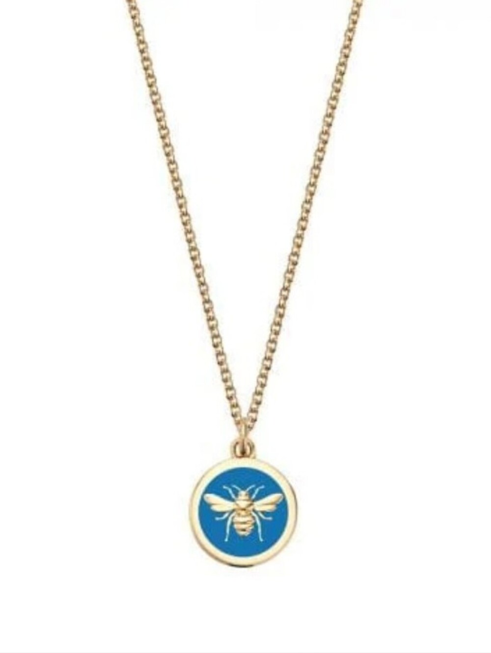 18k Yellow Gold Bee Pendand With Chain From Birks With Enamel